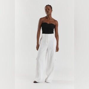 DISSH Isla White Linen Wide Leg Pant NWT 2